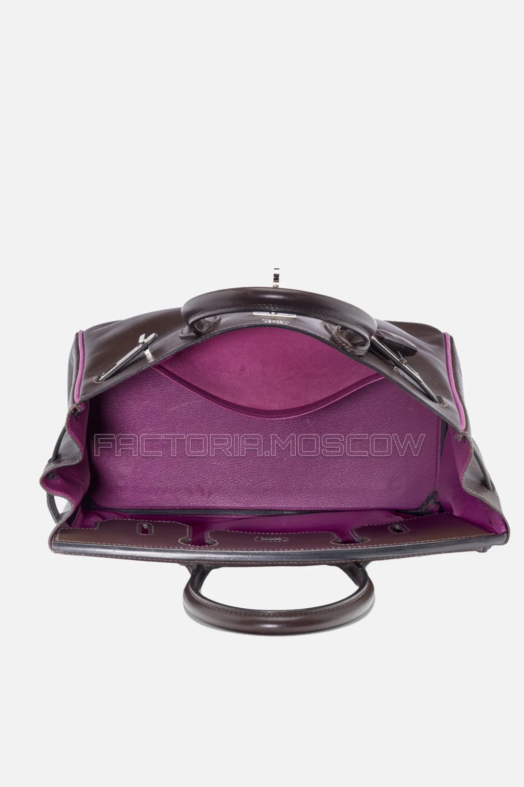 Hermes Birkin 30 Ébene Calf Box/Cyclamen PHW