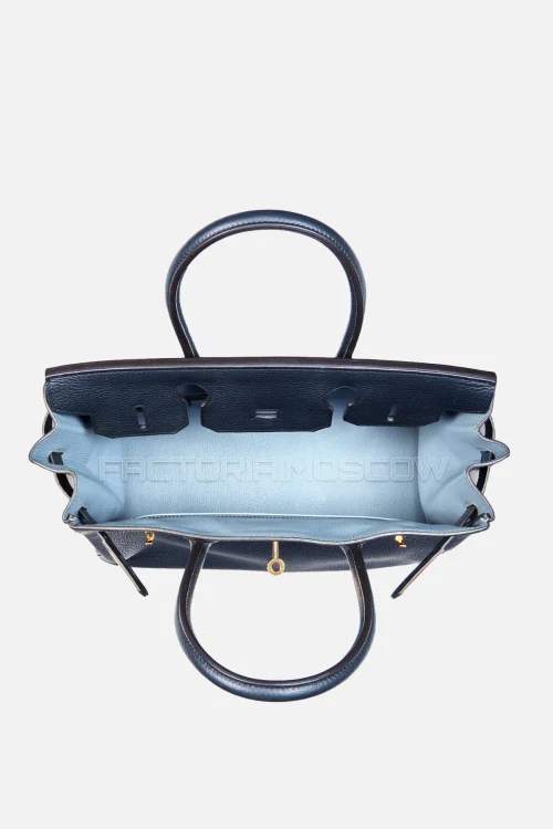 Hermes Birkin 30 Bleu Ocean/Bleu Lin Clemence GHW