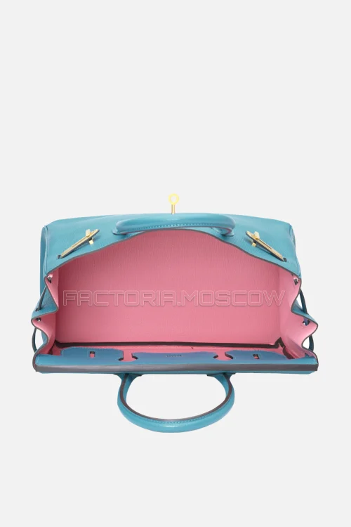 Hermes Birkin 30 Turquoise/Rose Azalee Chevre PHW