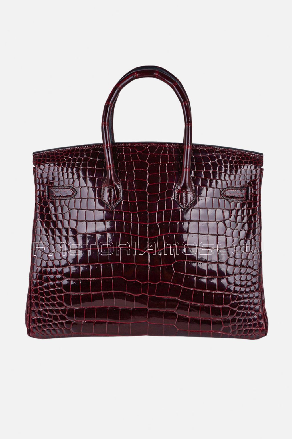 Hermes Birkin 35 Porosus Crocodile Bag Colour Bordeaux Hardware Diamond White Gold
