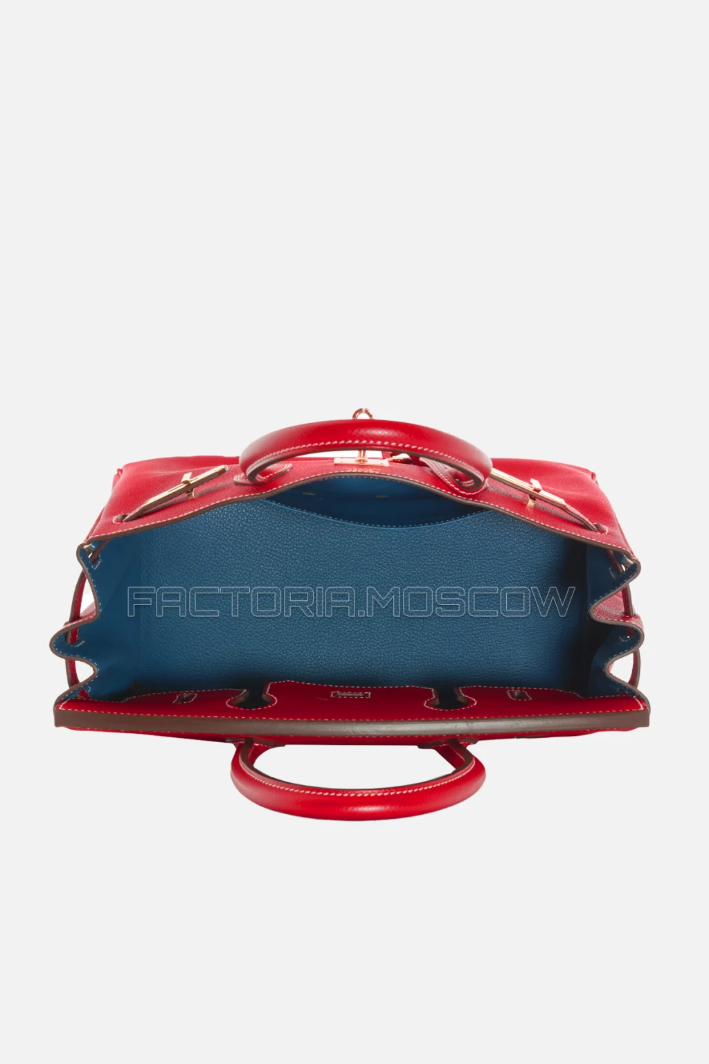 Hermes Birkin 30 Rouge Casaque/Bleu Thalassa Epsom GHW
