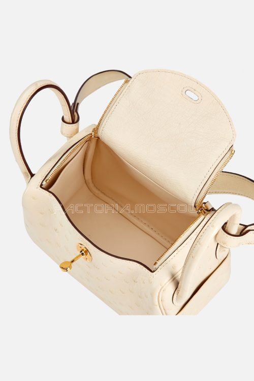 Hermès Mini Lindy 20 Nata Ostrich GHW