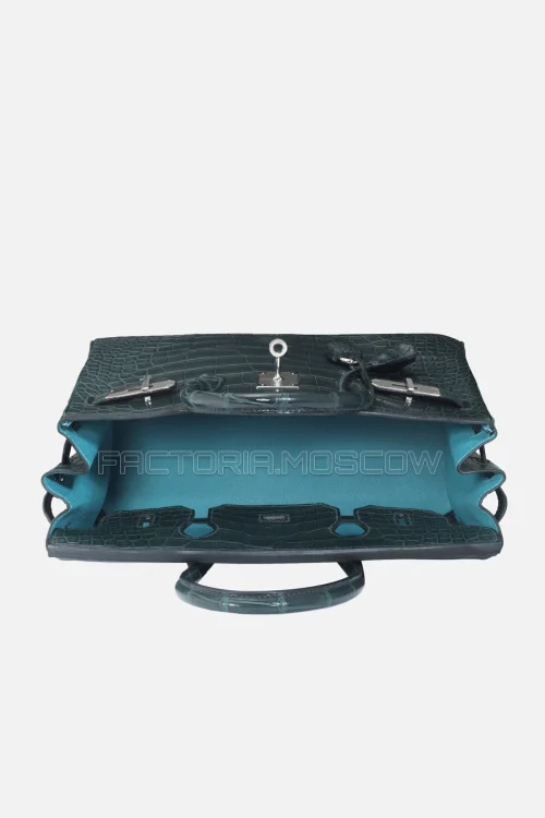 Hermes Birkin 30 Matte Vert Cypress/Bleu Saint Cyr Alligator PHW