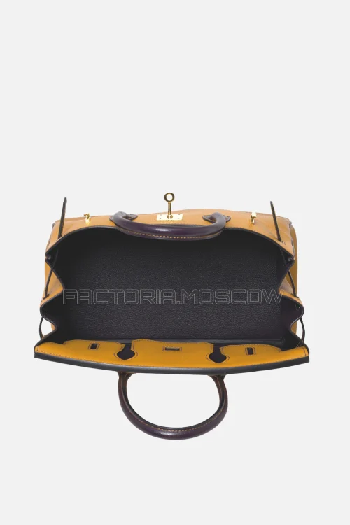 Hermes Birkin 30 Jaune D’Or/Raisin Chevre GHW
