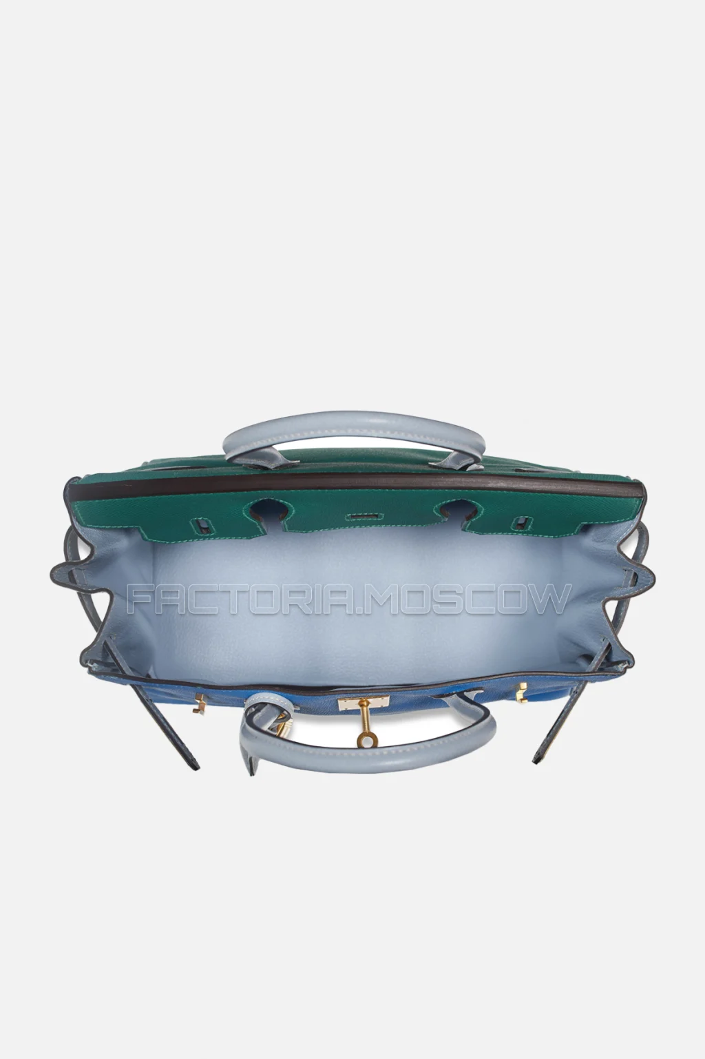 Hermes Birkin 30 Bleu Izmir/Malachite/Bleu Lin Epsom With Brushed GHW
