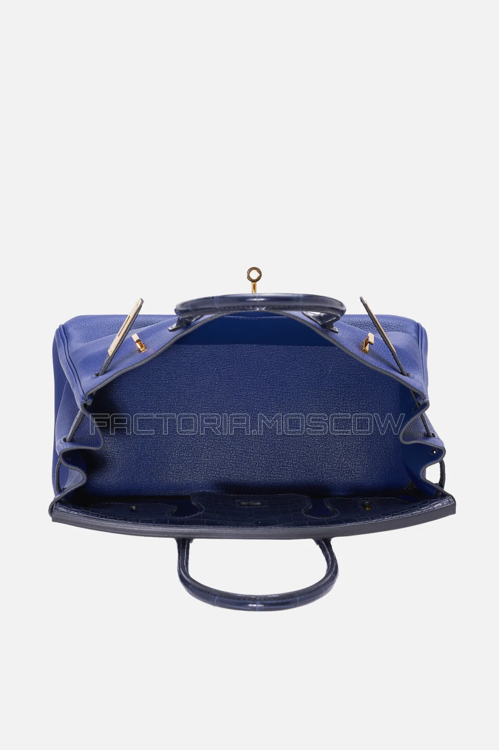 Hermes Birkin Touch 30 Matte Bleu Marine Alligator/Bleu Saphir Novillo Rose Gold