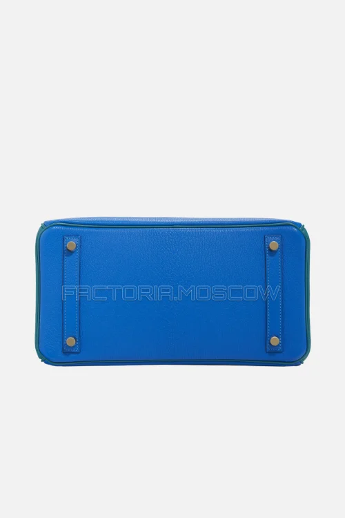 Hermes Birkin 30 Bleu Hydra/Bleu Paon Chevre With Brushed GHW