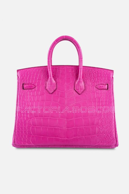 Hermes Birkin 25 Matte Rose Shocking Alligator PHW