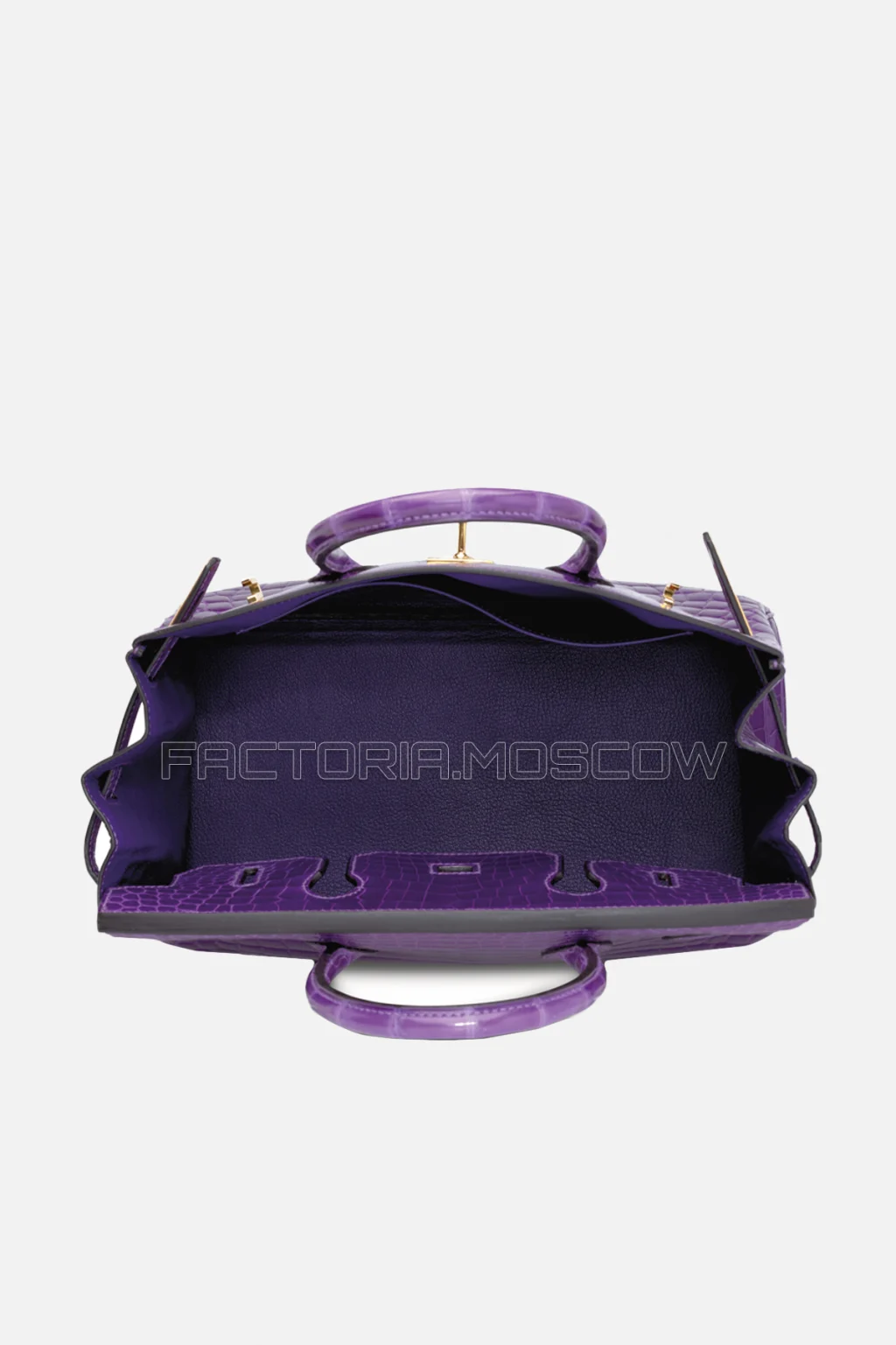 Hermes Birkin 30 Shiny Ultraviolet Niloticus Crocodile GHW
