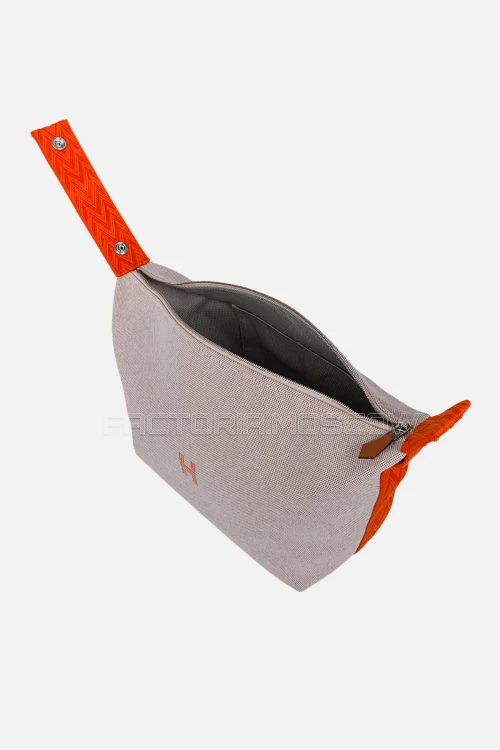 Hermes Bride A Brac Large Model Trousse De Toilette Natural/Orange PHW