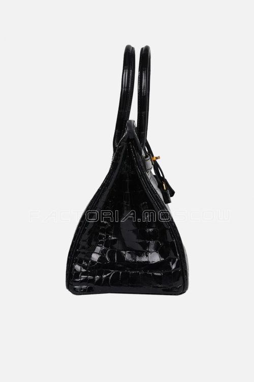 Hermès Birkin 30 Black Shiny Porosus Crocodile GHW