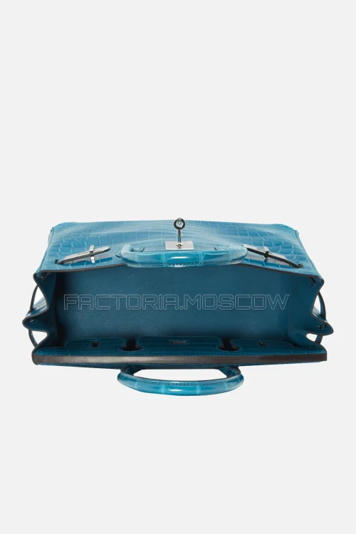 Hermes Birkin 30 Shiny Bleu Izmir Niloticus Crocodile PHW