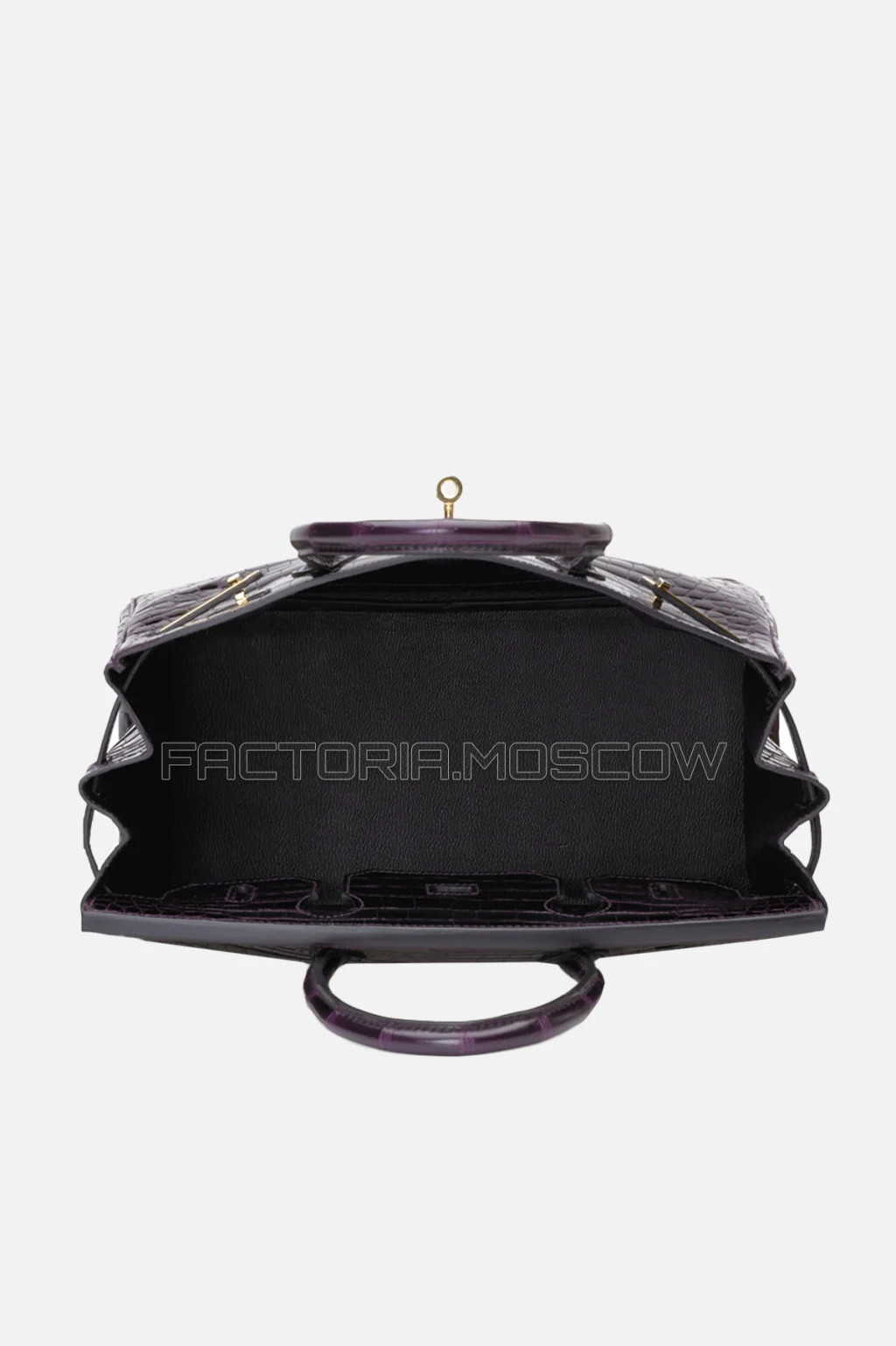 Hermes Birkin 30 Shiny Prune Porosus Crocodile GHW