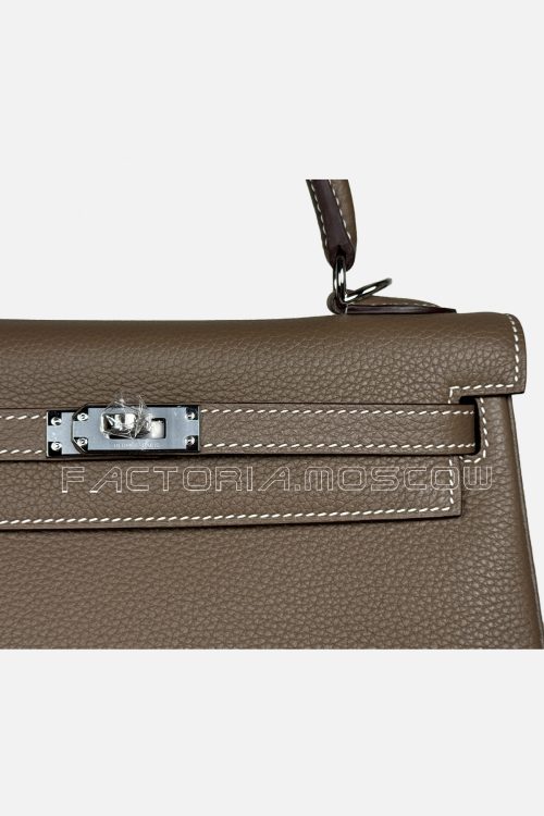 Hermes Kelly Retourne 25 Togo Colour Etoupe PHW