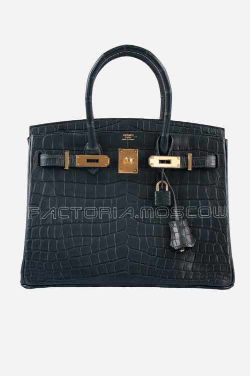 Hermes Birkin 30 Shiny Vert Fonce Niloticus Crocodile GHW