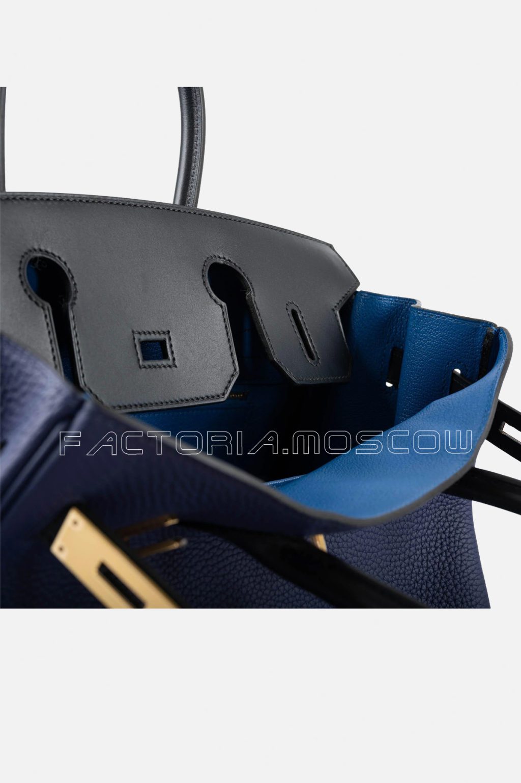 Hermes Birkin 30 Bleu Encre Clemence/Bleu Obscur Sombrero GHW