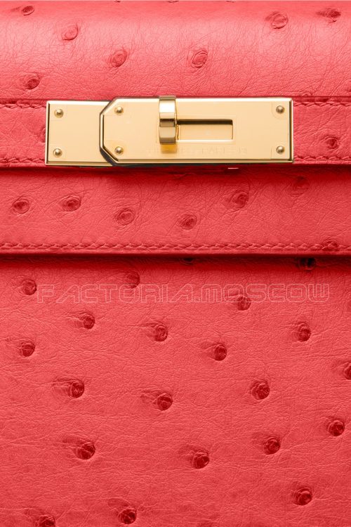 Hermes Kelly Sellier 28 Ostrich Rouge Vif GHW