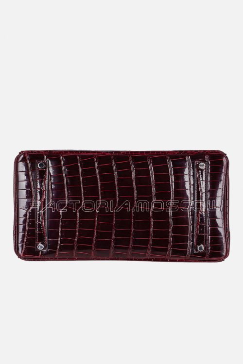 Hermes Birkin 35 Porosus Crocodile Bag Colour Bordeaux Hardware Diamond White Gold