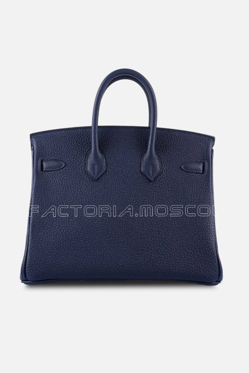 Hermes Birkin 25 Verso Blue Encre & Orange Togo PHW