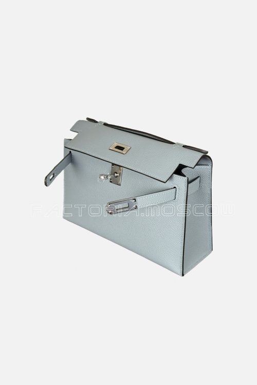 Hermes Kelly Pochette Epsom Colour Blue Lin PHW
