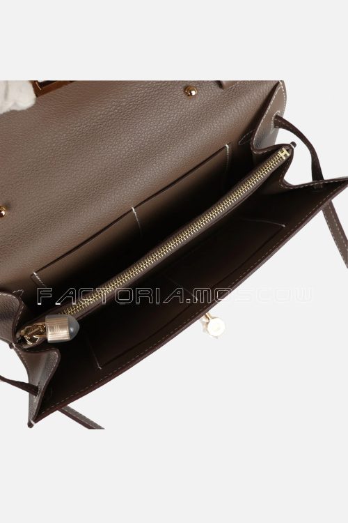 Hermès Kelly Wallet To Go Etoupe Evercolor GHW
