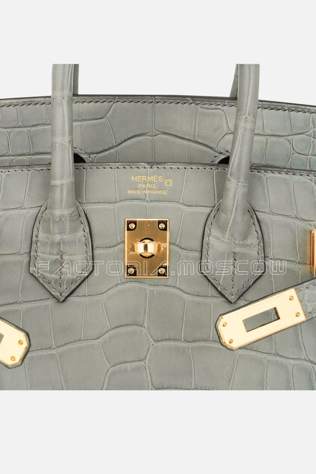 Hermes Birkin Sellier 25 Alligator Matte Gris Ciment GHW