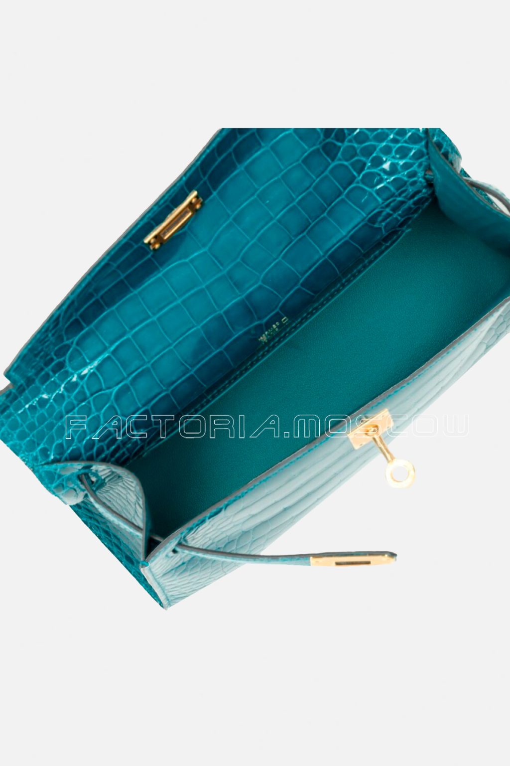 Hermès Kelly Pochette Shiny Alligator Vert Bosphore GHW