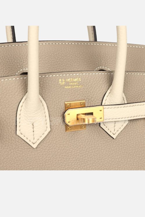 Hermes HSS Birkin 25 Togo Craie/Gris Tourterelle GHW