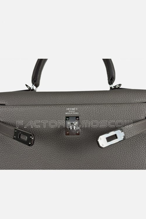 Hermes Kelly Retourne 25 Togo Colour Gris Etain PHW