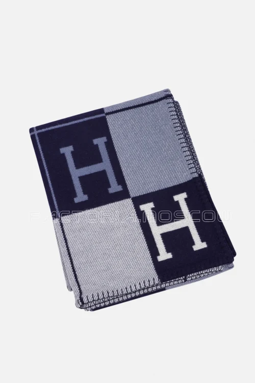 Hermes Blanket Avalon I Signature H Caban / Ecru Throw