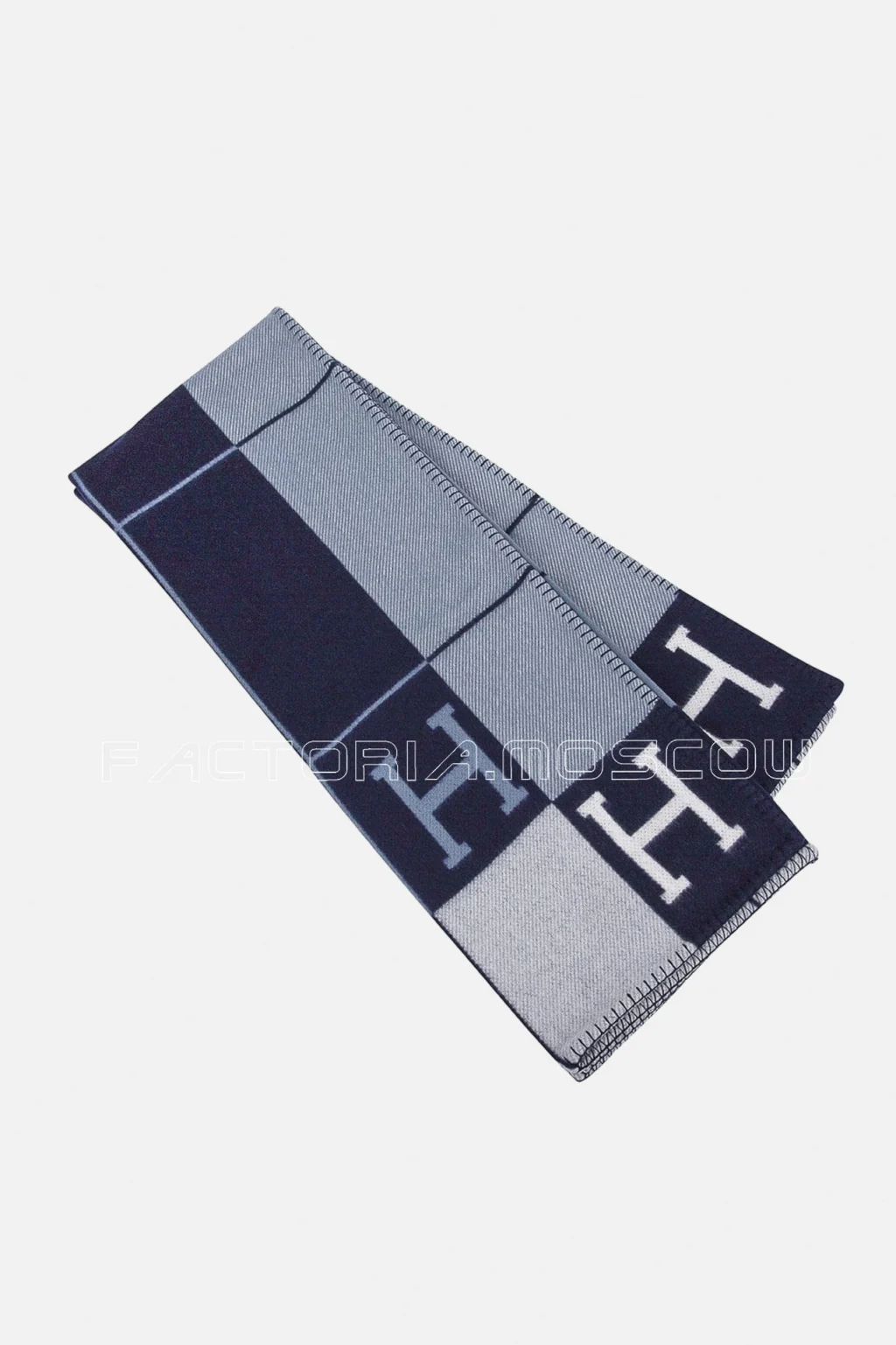 Hermes Blanket Avalon I Signature H Caban / Ecru Throw