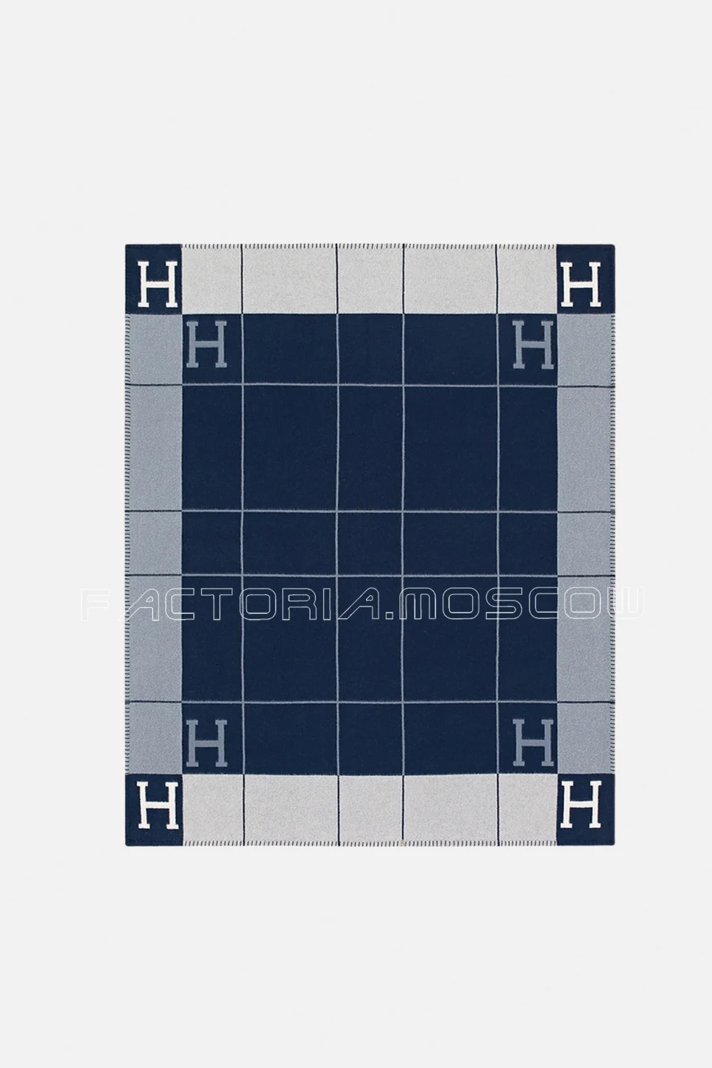 Hermes Blanket Avalon I Signature H Caban / Ecru Throw