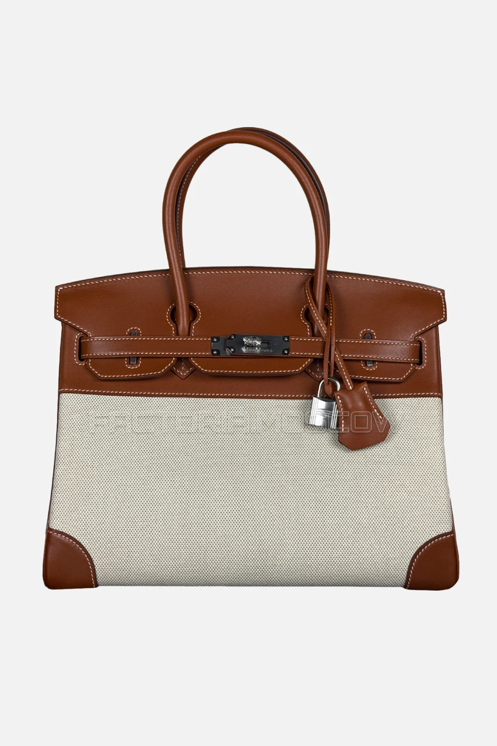 Hermes Birkin Canvas 30 Barenia Fauve Natural/Toile H PHW