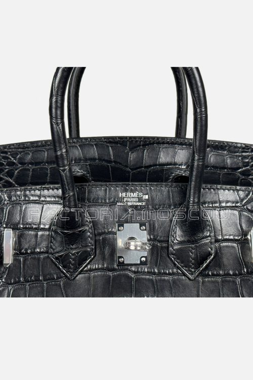 Hermes Birkin 25 Alligator Matte Colour Black PHW