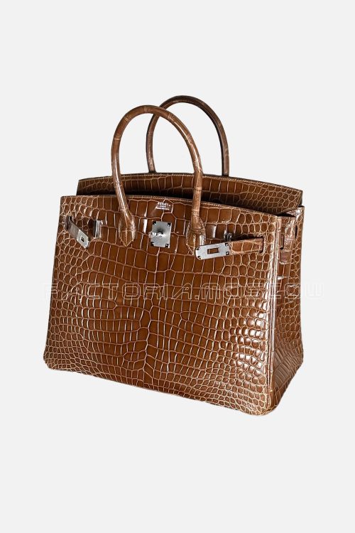Hermes Birkin 35 Shiny Porosus Crocodile Colour Ficelle PHW