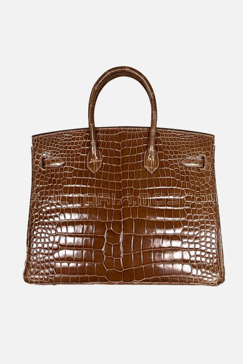 Hermes Birkin 35 Shiny Porosus Crocodile Colour Ficelle PHW