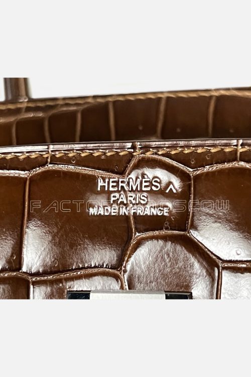 Hermes Birkin 35 Shiny Porosus Crocodile Colour Ficelle PHW