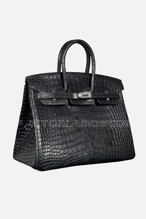 Hermes Birkin 25 Alligator Matte Colour Black PHW