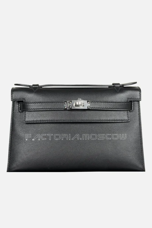 Hermès Kelly Pochette Swift Colour Black PHW Hermès Kelly Pochette Swift Colour Black PHW