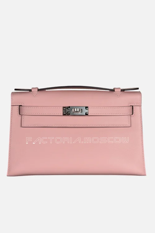 Hermès Kelly Pochette Swift Colour Rose Sakura PHW