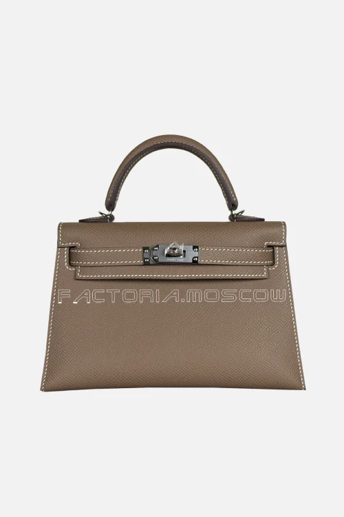 Hermès Kelly Mini 20 Epsom Colour Etoupe PHW