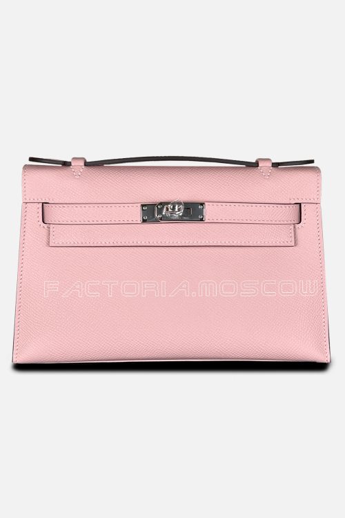 Hermès Kelly Pochette Epsom Colour Rose Sakura PHW