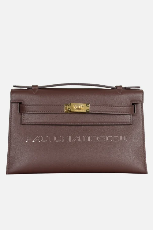 Hermes Kelly Pochette Swift Colour Havane GHW Hermes Kelly Pochette Swift Colour Havane GHW