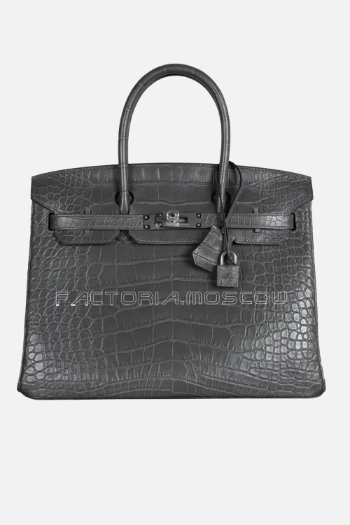 Hermes Birkin 30 Alligator Matte Colour Graphite PHW Hermes Birkin 30 Alligator Matte Colour Graphite PHW